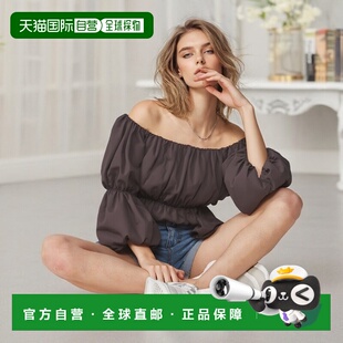 上衣 日本直邮日潮 peplum 透视气球袖 pm372露肩连衣裙内搭 GRL