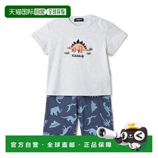 1h可退 日本直邮kladskap儿童恐龙刺绣半袖T恤套装 5351305上衣