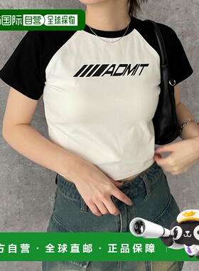 1h可退 日本直邮WEGO 女士短款拼接拉格兰T恤 春夏新款 DI24SM05L