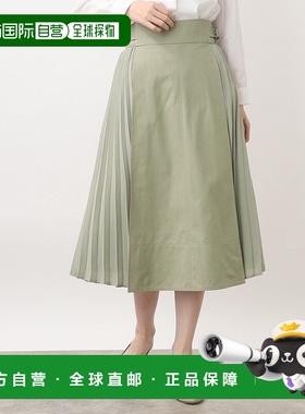 日本直邮grove 人气牛仔侧褶裙 GR1241EW40309 海军蓝色