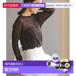 日本直邮NOBLE 女装 透感修身 薄款长袖T恤 半透明设计 250702405