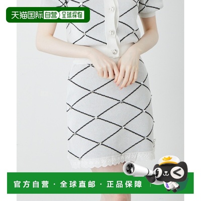 1h可退 日本直邮Ank Rouge 女士高腰迷你丈心形装饰针织裙 400130