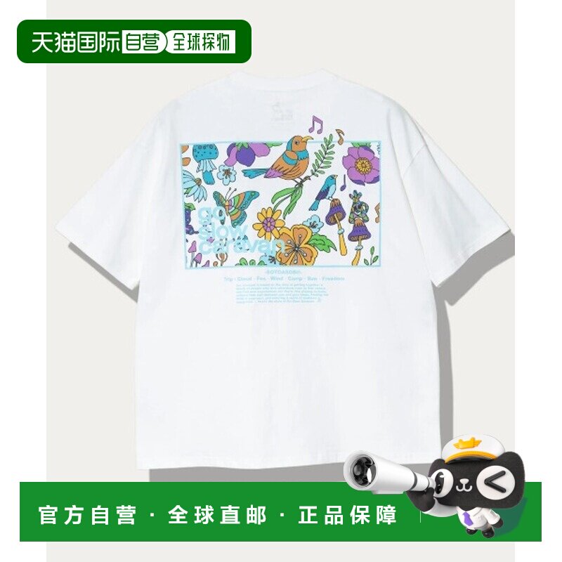 1h可退 日本直邮go slow caravan 男女同款 宽松圆领T恤 后背印花