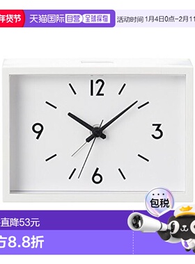 【日本直邮】Muji无印良品 闹钟 大号四方形乳白色MJ‐ACJS1 3867