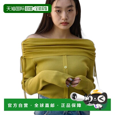 1h可退 日本直邮AZUL BY MOUSSY 女士荷叶边 off-shoulder 针织上