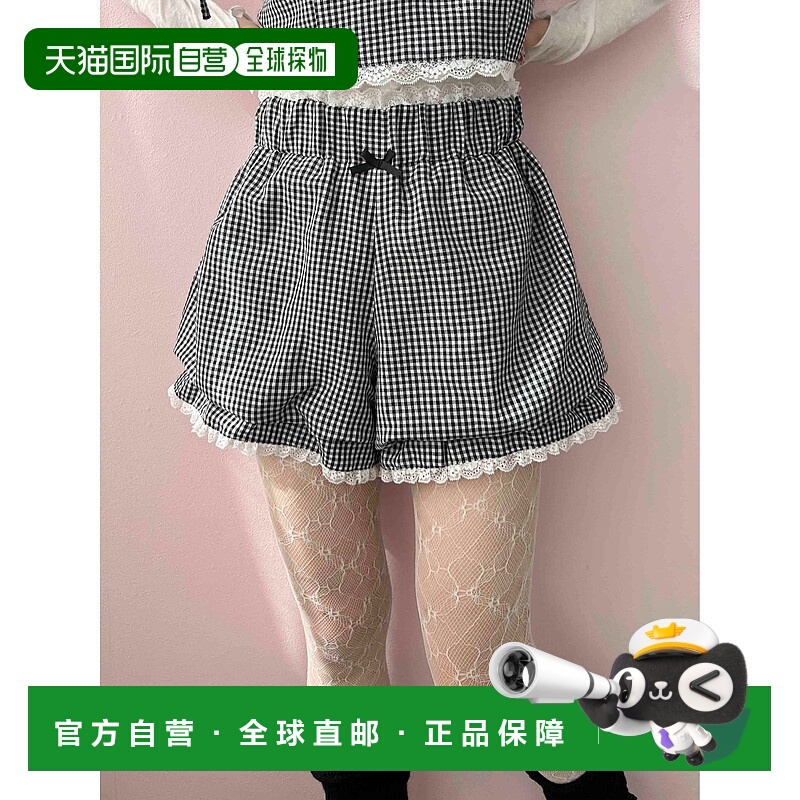 1h可退 日本直邮PHILLY 女士格纹高腰蓬松短裤 PWC25SS039休闲裤