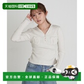 日本直邮Ray T恤 Cassin 1h可退 女装 V领口袋长袖 弹力修身 RCN10