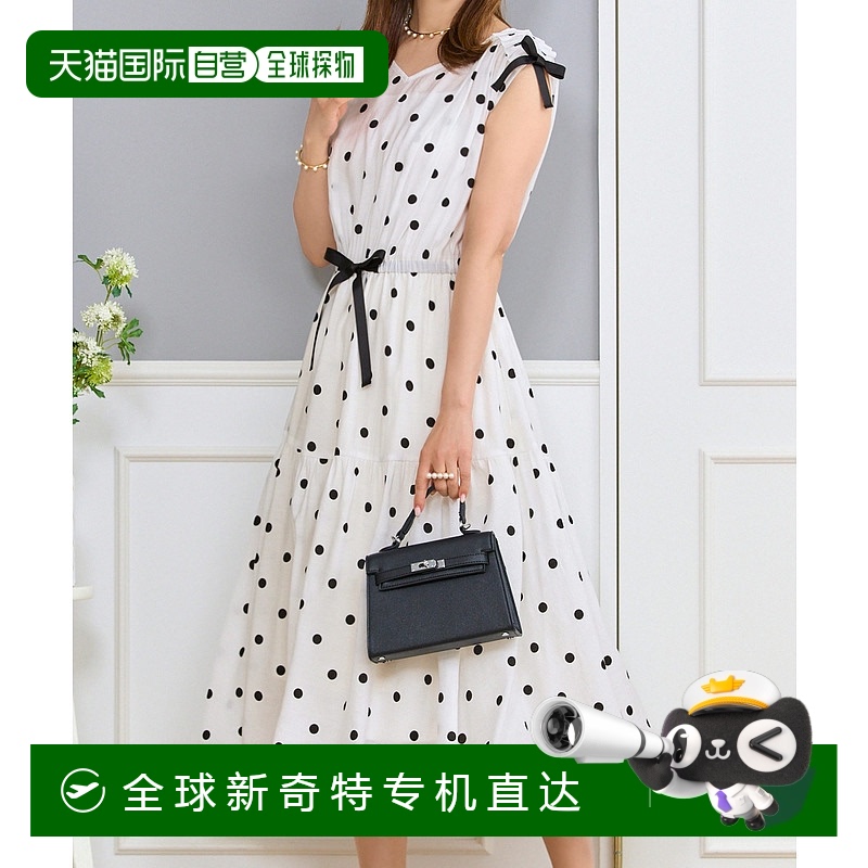 1h可退 日本直邮Prima Scherrer女士系带蝴蝶结褶皱连衣裙 psc321
