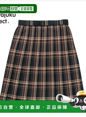 日本直邮制服裙 格子 褶皱 绿色 长度48cm 校裙 格子裙 褶皱裙 初