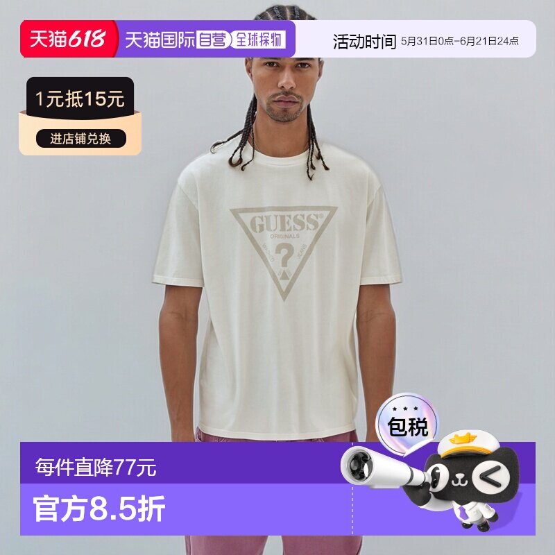 日本直邮GUESS M3BI82K9XF1 Guess Originals 三角T恤 (F0J1)男装