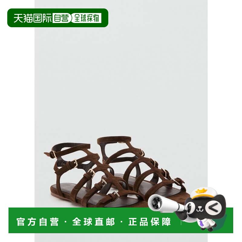 日本直邮ROMI 凉鞋 深棕色 皮革鞋带图片