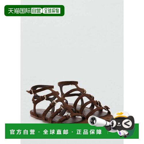 日本直邮ROMI 凉鞋 深棕色 皮革鞋带