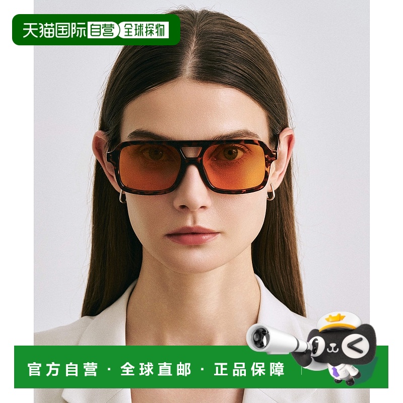 1h可退 日本直邮NUEF 男女同款 复古方形双桥太阳镜 UV400防护 nu