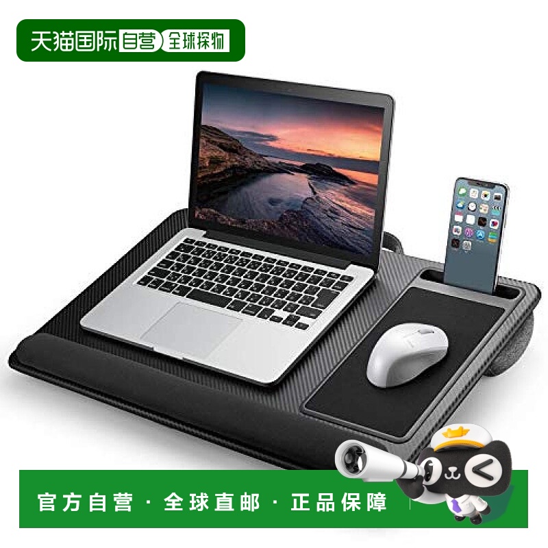 Elecom笔记本电脑桌 带鼠标垫/键盘腕托/手机架17寸黑色