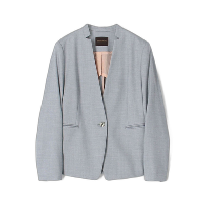 日本直邮TOMORROWLAND 女士羊毛混纺细条纹短款夹克 13074207354