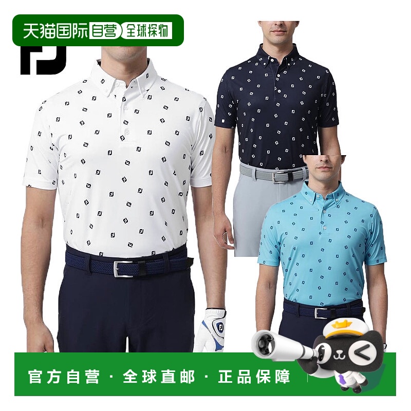 日本直邮FOOTJOY 高尔夫服装短袖纽扣 Polo 衫 FJ-S23-S06 徽标印