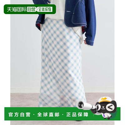 日本直邮U by SPICK&SPAN 透感格纹收腰直筒半身裙