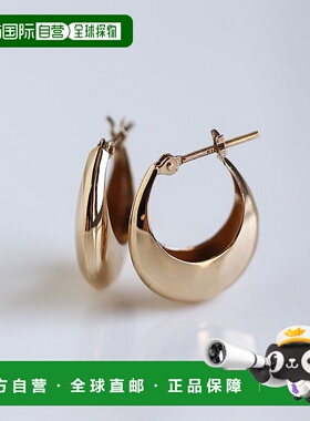 1h可退 日本直邮cui-cui 黄金圆形快扣 hoop耳环 L K10YG 779713