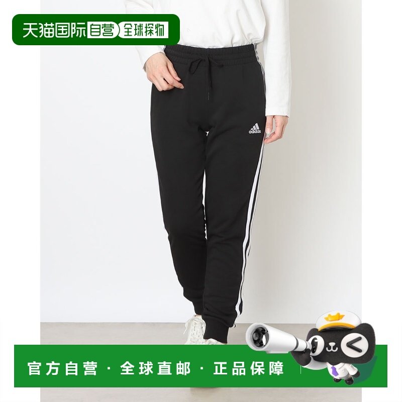 日本直邮阿迪达斯女士 Essentials 法式毛圈布三条纹运动裤GM8733