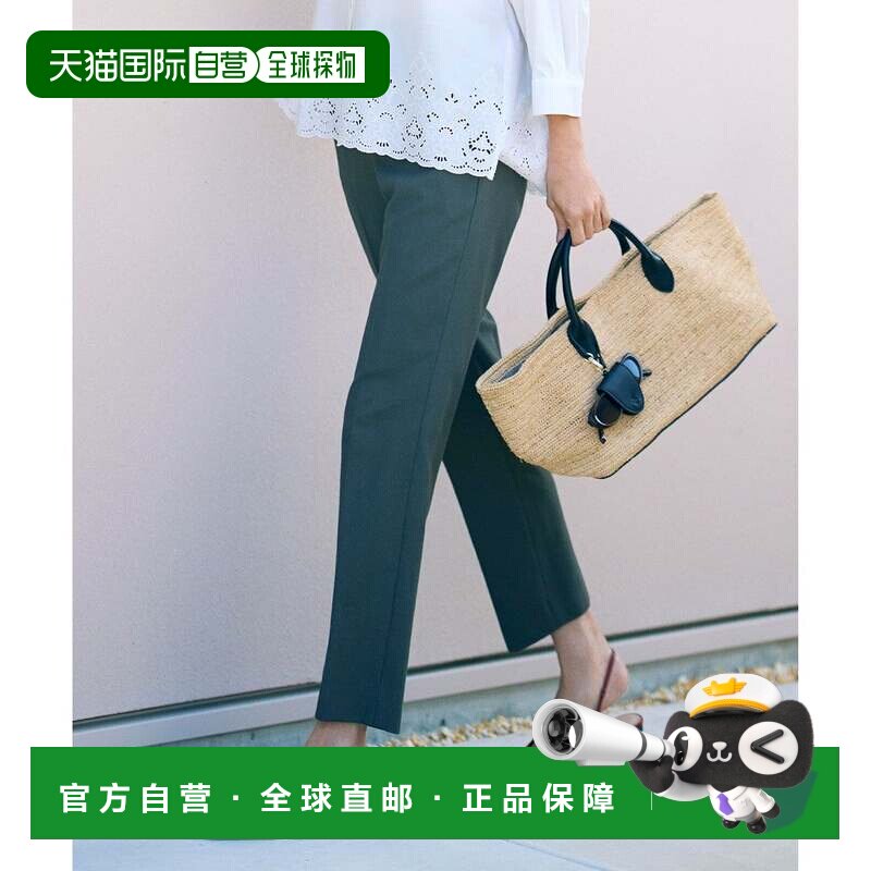 日本直邮SHIHO 卡其色 后腰松紧 棉麻百搭 舒适收腿裤休闲裤女裤