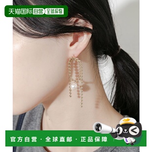 1h可退 日本直邮SMELLY 女士立体环形珍珠链条耳环 SMA62LF007