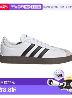 日本直邮adidas VL Base ID3711 男士运动鞋 白色×深棕色