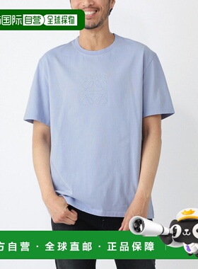日本直邮LOEWE 男士蓝色圆领T恤 宽松版型 5140 (h526y22xbn)
