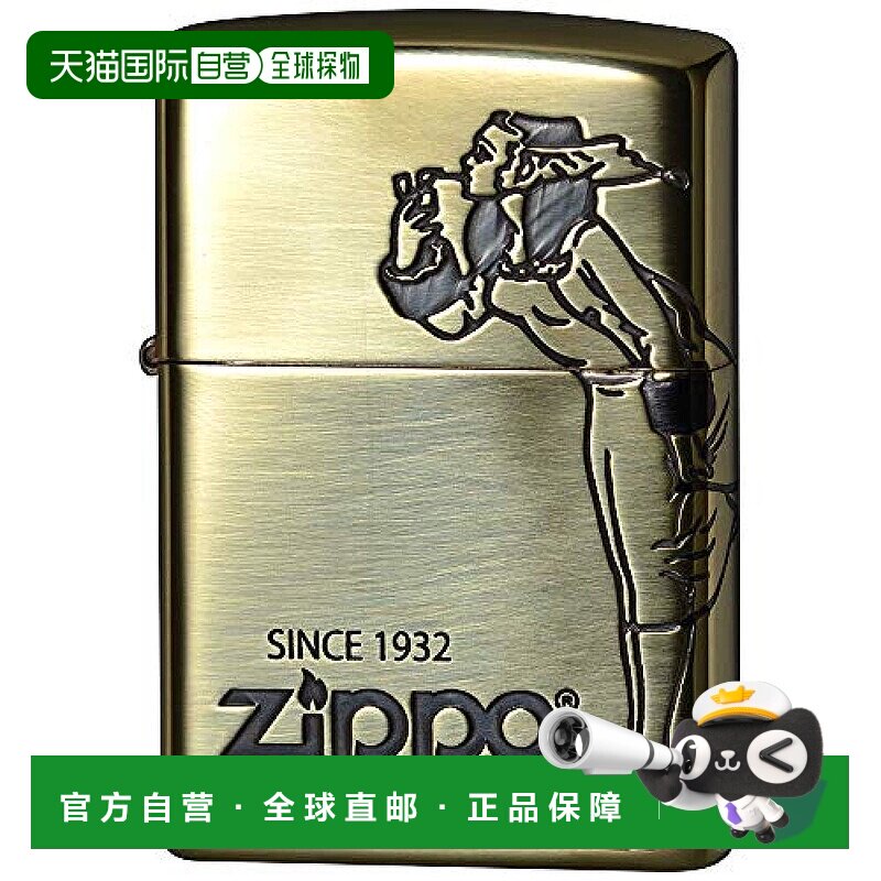 【日本直邮】ZIPPO之宝打火机纯铜拉丝金双面装饰抽烟的女士2BI-W