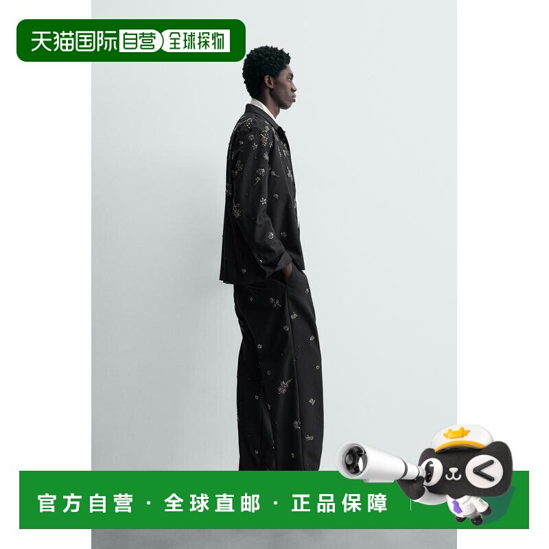 日本直邮Zara宽松版型亮片长裤休闲裤阔腿裤