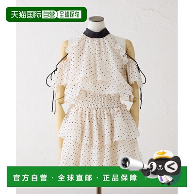 日本直邮NICE CLAUP 女士 前後两穿蝴蝶结系带衬衫裙 0162090150