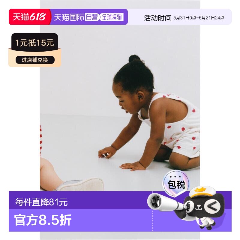 日本直邮Zara苹果图案短款背带裤吊带