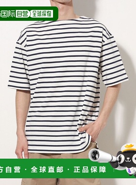 日本直邮TIGORA 男士重磅条纹半袖T恤 [TI1866EM17115]