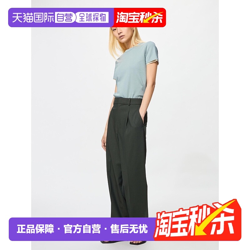 日本直邮Uniqlo Tack 宽版长裤 460311优衣库阔腿裤西装裤高腰