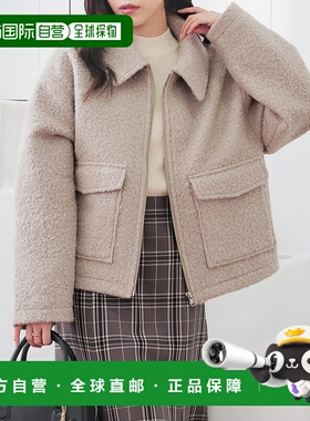 1h可退 日本直邮Honeys 女装 宽松腰长夹克 半高领双口袋设计 673