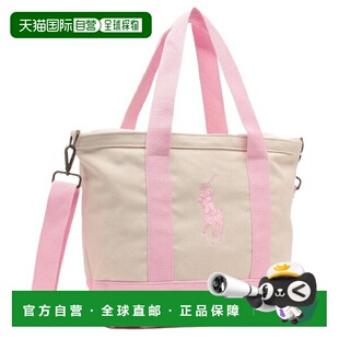 日本直邮Polo Ralph Lauren 手提包 Big Pony 棉质单肩手提包 粉