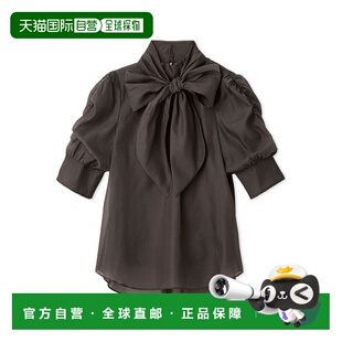 日本直邮Lily Brown 女装 透感欧根纱荷叶边半袖衬衫 宽松女式上