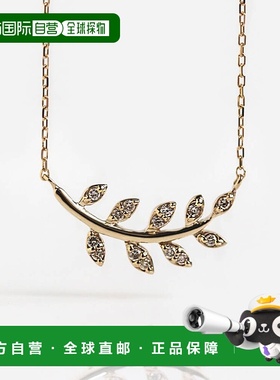 1h可退 日本直邮cui-cui 叶形 钻石 项链 K10YG 782995吊坠