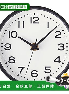 【日本直邮】muji無印良品小型挂钟带支架黑色W124xD54xH130mm