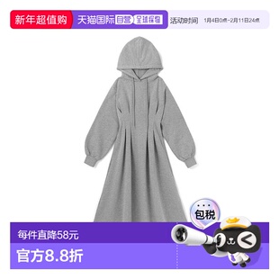 日本直邮日潮 GRL 褶皱连帽衫连衣裙 pm233 韩系早秋氛围感穿搭