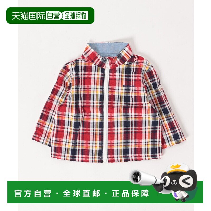 1h可退 日本直邮moujonjon儿童纯棉马德拉斯格子夹克 M32100