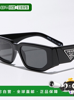 日本直邮Prada 太阳镜 SPR 09Z 女士方形全框三角形徽标金属徽标
