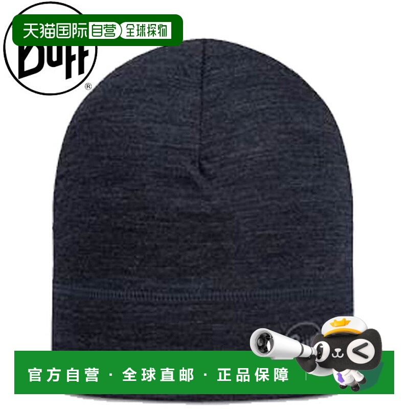 日本直邮Buff 美利奴羊毛轻薄针织帽纯夜蓝色徒步跑步训练和日常