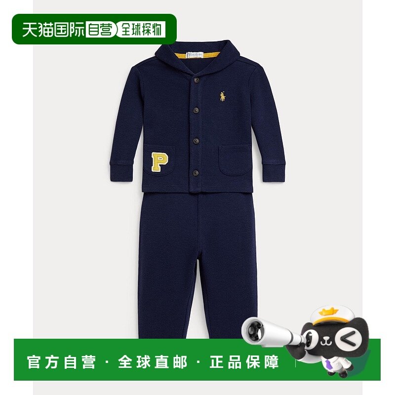 日本直邮POLO RALPH LAUREN Estate Rib 婴儿字母夹克和长裤套装