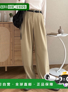 日本直邮KOBE LETTUCE 亚麻质感塔克长裤[M4154] KO5653EW030228