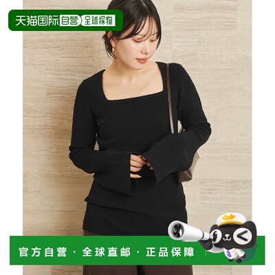 日本直邮Plage 女装 真丝混纺 宽松方领针织衫 半透明质感 260809