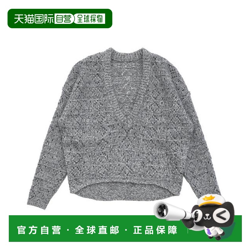 1小时内可退 日本直邮select MOCA 柄编织混纺V领针织衫