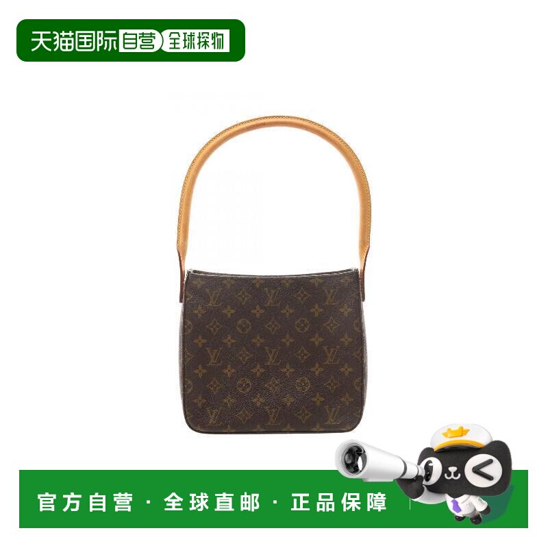 日本直邮中古LV路易威登女包B级9新LoopingMM名媛包涂层/防水帆布