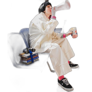 1h可退 日本直邮【forksy.】宽松直筒翻边牛仔裤潮牌 时尚休闲百