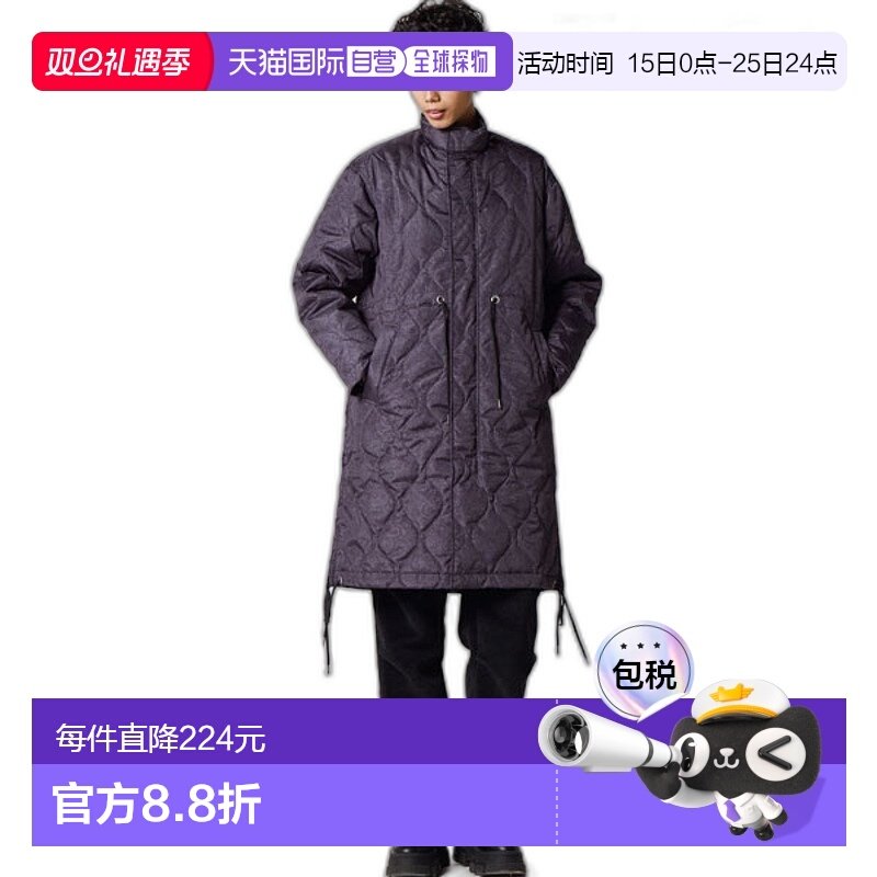 日本直邮TAION 外套 前襟拉链羽绒服大衣 长袖 中长款 w113ml-1lo