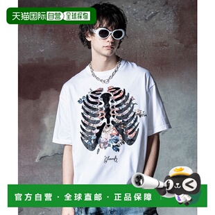 GB0324 1h可退 男女同款 骷髅花印花T恤 CS03 日本直邮glamb